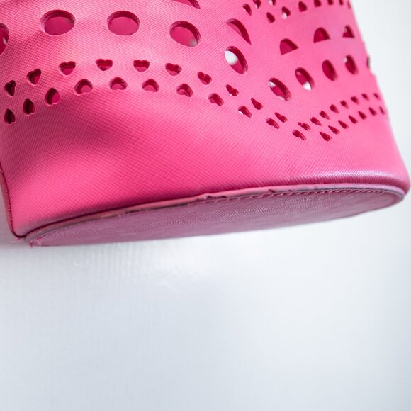 Neiman Marcus Pink Cut Out Bucket Bag - Picture 7 of 8